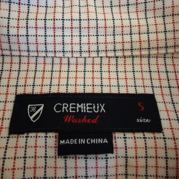 Cremieux Men's cross pattern dress shirt by (Washed) (Small) ♥️👕🤍 - Picture 10 of 16